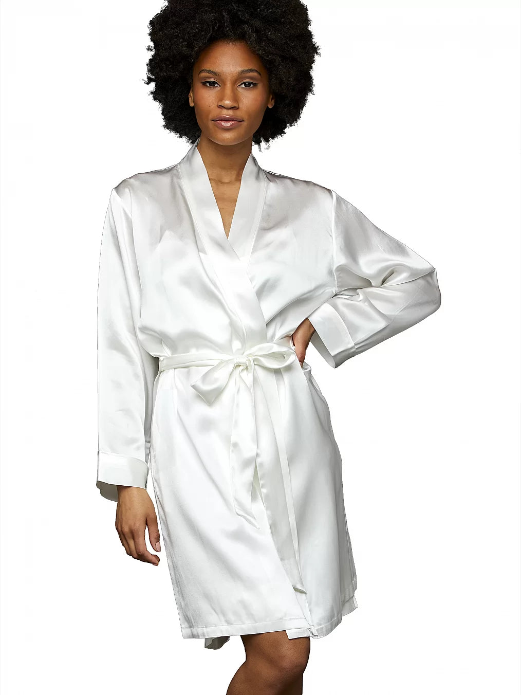 Paradise Found Silk Short Robe