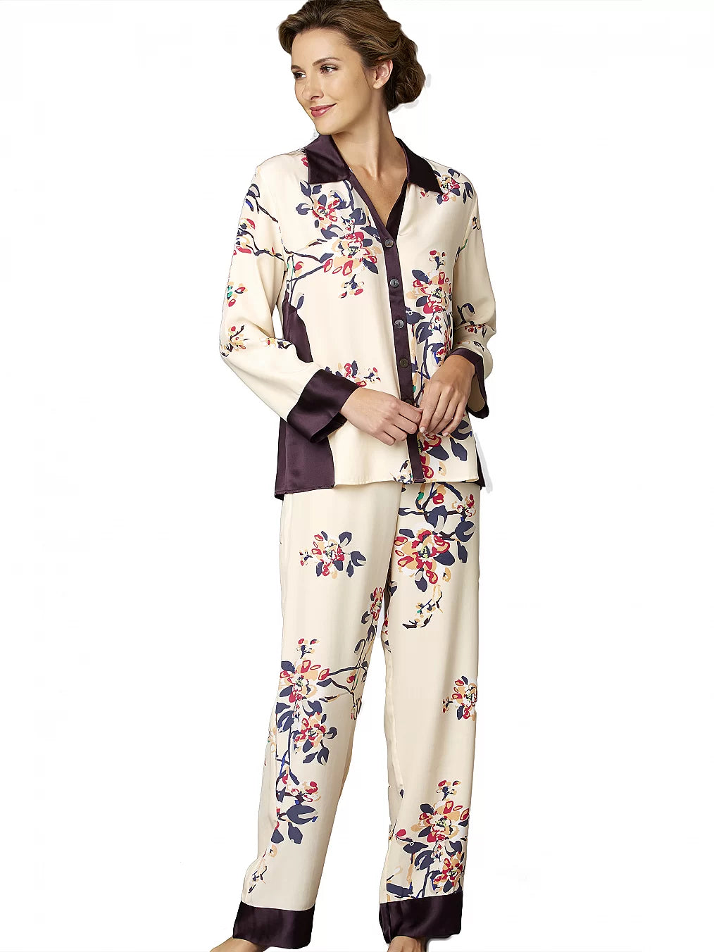 Jewel Garden Silk Pajama Pant
