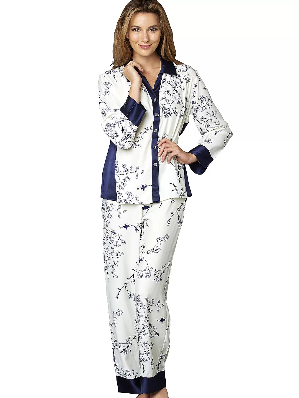 Jewel Garden Silk Pajama Pant