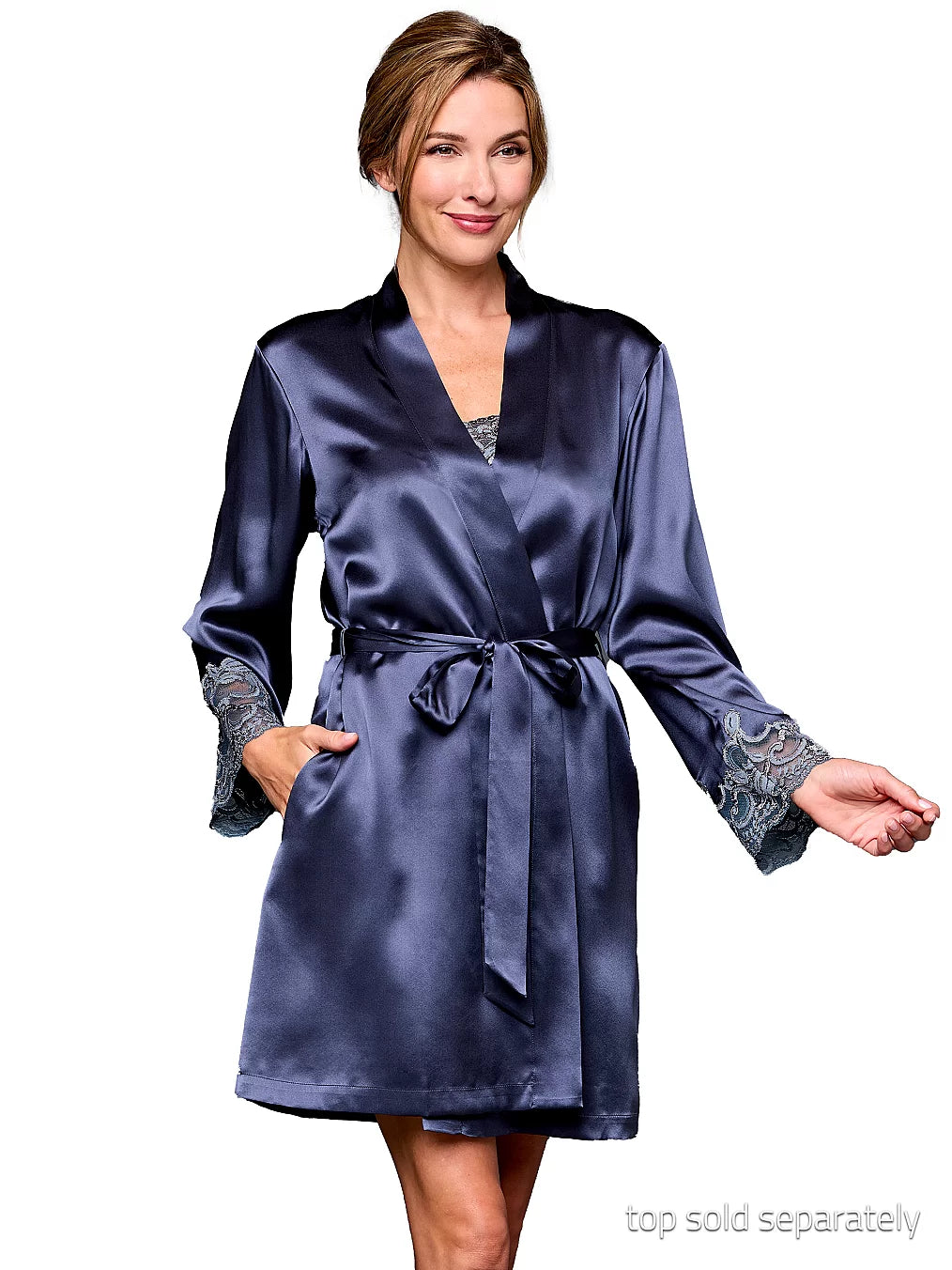 Moonlight Serenade Silk Short Robe